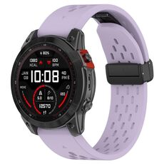 Per Garmin QuickFit 20mm Kalebol cinturino in silicone con fibbia magnetica (viola)