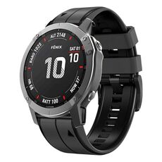 Per Garmin QuickFit 22mm Kalebol Cinturino in silicone bicolore con perno (grigio nero)