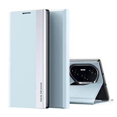 Custodia per telefono in pelle adsorbimento elettrolitica laterale per Honor 300 Pro (azzurro chiaro)