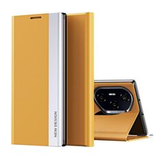 Custodia per telefono in pelle adsorbimento elettrolitico laterale per Honor 300 Pro (giallo)