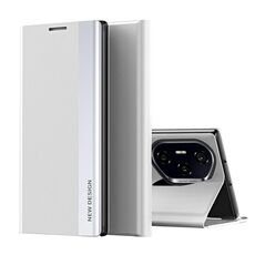 Per Honor 300 Pro Custodia per telefono in pelle adsorbimento elettrolitico laterale (argento)