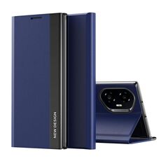 Custodia per telefono in pelle adsorbimento elettrolitico laterale per Honor 300 (blu scuro)