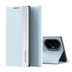 Custodia per telefono in pelle adsorbimento elettrolitico laterale per Honor 300 (azzurro chiaro)