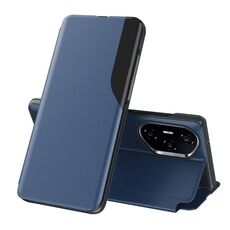 Custodia in pelle con supporto a ribalta per Honor 300 Pro Attraction (blu)