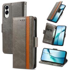 Per Samsung Galaxy S25 Edge 5G CustodiaNeo Splicing Dual Magnetic Buckle Custodia in pelle per telefono (grigio)