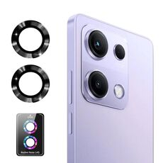 Per Redmi Note 14S ENKAY Hat-Prince 9H Obiettivo della fotocamera posteriore Pellicola in vetro temperato in lega di alluminio (nero)