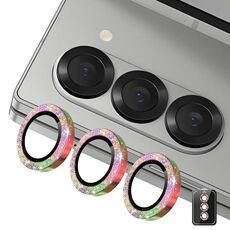 Per Samsung Galaxy Z Fold7 ENKAY Hat-Prince 9H Obiettivo della fotocamera posteriore Pellicola in vetro temperato in lega di alluminio glitterata (colorata)