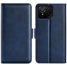 Per Asus ROG Phone 9 / 9 Pro Custodia in pelle con fibbia magnetica orizzontale a doppio lato (blu scuro)