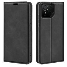 Per Asus ROG Phone 9 / 9 Pro Retro-skin Custodia in pelle con ventosa magnetica (nero)
