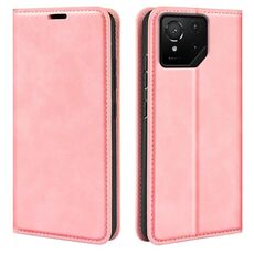 Per Asus ROG Phone 9 / 9 Pro Retro-skin Custodia in pelle con ventosa magnetica (rosa)