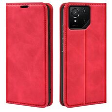Per Asus ROG Phone 9 / 9 Pro Retro-skin Custodia in pelle con ventosa magnetica (rosso)