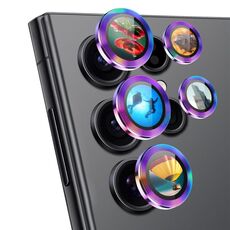 Per Samsung Galaxy S25 Ultra 5G ENKAY Hat-Prince AR 9H Pellicola in vetro temperato in lega di alluminio per obiettivo posteriore (colorata)