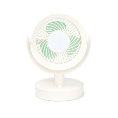 Ventilatore da tavolo per studenti, esterno, ufficio, portatile, ricaricabile, USB, piccolo, colore: con luce (bianco)