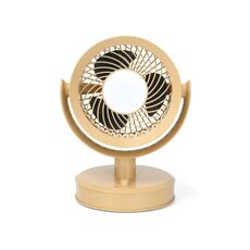 Ventilatore da tavolo per studenti, esterno, ufficio, portatile, ricaricabile, USB, piccolo, colore: con luce (cachi)