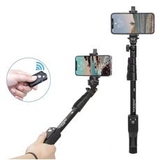YUNTENG 1288 Selfie Stick regolabile da 50 pollici in lega di alluminio con telecomando Bluetooth per smartphone e fotocamere (nero)