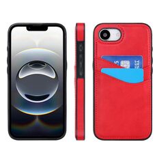 Per iPhone 16e Custodia per telefono con slot per schede in pelle Litchi (rosso)