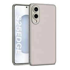 Per Samsung Galaxy S25 Edge 5G GKK Metal Paint Skin Feel Custodia per telefono in pelle a copertura totale (grigio titanio)