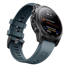 Per cinturino in silicone per orologio Garmin QuickFit 26mm Kalebol Ladder (blu navy)