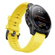 Per cinturino in silicone per orologio Garmin QuickFit 26mm Kalebol Ladder (giallo)