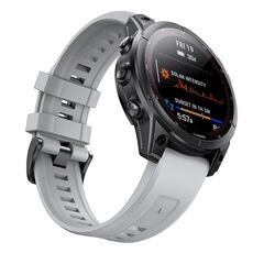 Per cinturino in silicone per orologio Garmin QuickFit 26mm Kalebol Ladder (grigio)
