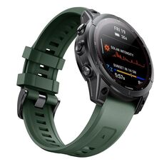 Per cinturino in silicone per orologio Garmin QuickFit 26mm Kalebol Ladder (verde militare)