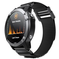 Per cinturino Garmin QuickFit 26mm Kalebol Loop Nylon Buckle Watch Band (nero)