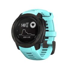 Per Garmin Instinct 22mm Kalebol cinturino in silicone con fibbia in acciaio (verde acqua)