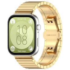Per Huawei Watch Fit3 Kalebol Cinturino in acciaio inossidabile solido (oro)