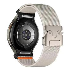 Per Samsung Galaxy Watch 7/6/5/4, cinturino elastico in nylon con fibbia a paracadute e connettore a pulsante (Starlight)