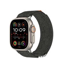 Per Apple Watch 42mm / 41mm / 40mm / 38mm Kalebol Canvas Pattern Nylon Loop Strap (Nero)