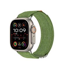 Per Apple Watch 42mm / 41mm / 40mm / 38mm Kalebol Canvas Pattern Nylon Loop Strap (verde militare)
