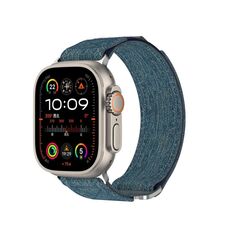 Per Apple Watch 42mm / 41mm / 40mm / 38mm Kalebol Canvas Pattern Nylon Loop Strap (azzurro chiaro)
