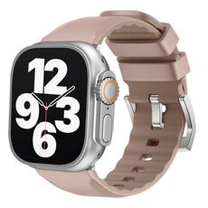 Per Apple Watch 46mm / 49mm / 45mm / 44mm Cinturino in silicone bicolore Kalebol Contrast (rosa sabbia)