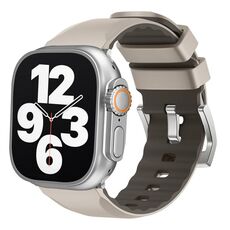 Per Apple Watch 46mm / 49mm / 45mm / 44mm Cinturino in silicone bicolore a contrasto Kalebol (Starlight)
