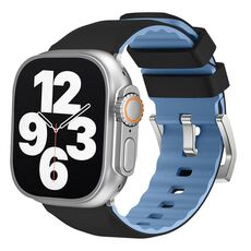 Per Apple Watch 42mm / 41mm / 40mm / 38mm Cinturino in silicone bicolore a contrasto Kalebol (nero)