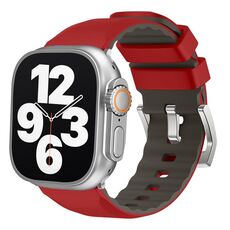 Per Apple Watch 42mm / 41mm / 40mm / 38mm Cinturino in silicone bicolore a contrasto Kalebol (rosso)
