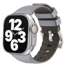 Per Apple Watch 42mm / 41mm / 40mm / 38mm Cinturino in silicone bicolore a contrasto Kalebol (grigio chiaro)