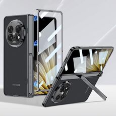 Per OPPO Find N5 GKK Custodia per telefono con cerniera pieghevole magnetica laterale con pellicola in pelle semplice integrata (nero)