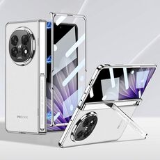 Per OPPO Find N5 GKK Custodia per telefono con cerniera pieghevole magnetica laterale con pellicola in pelle semplice integrata (bianca)