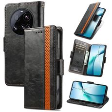 Per Xiaomi 15 Ultra CaseNeo Splicing Dual Magnetic Buckle Custodia in pelle per telefono (nero)