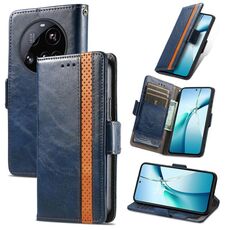 Per Xiaomi 15 Ultra CaseNeo Splicing Dual Magnetic Buckle Custodia in pelle per telefono (blu)
