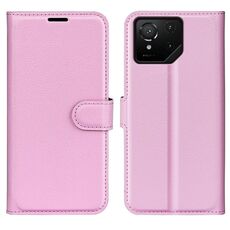 Per Asus ROG Phone 9 / 9 Pro Custodia in pelle con supporto orizzontale con texture Litchi (rosa)