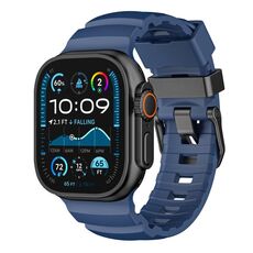 Per Apple Watch 46mm / 49mm / 45mm / 44mm Cinturino per orologio in fluorogomma con fibbia nera Field Path (blu)
