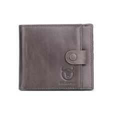BULL CAPTAIN 038 RFID Antifurto Strato superiore Portafoglio casual in pelle bovina con slot per carte d'identità per conducente (grigio)
