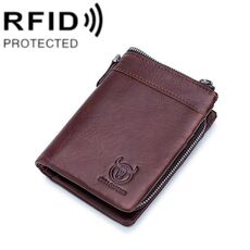 Portafoglio multi-slot BULL CAPTAIN 050 RFID antifurto con strato superiore e portamonete staccabile (caffè)