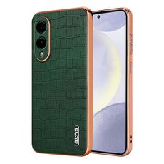 Per Samsung Galaxy S25 Edge 5G AZNS Custodia per telefono con copertura totale in coccodrillo con cornice elettrolitica (verde)