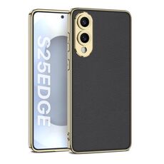 Per Samsung Galaxy S25 Edge 5G GKK Plating TPU Custodia per telefono in pelle a copertura totale (nero)