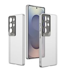 Per Samsung Galaxy S25 Ultra 5G GKK Custodia per telefono in PC con lente in scala semi-trasparente e sensazione di pelle (argento)