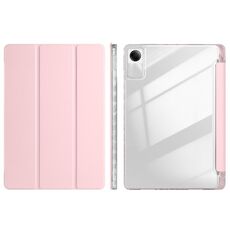 Per Xiaomi Redmi Pad SE 11 Custodia per tablet in pelle acrilica trasparente a 3 pieghe (rosa)