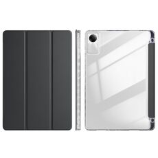 Per Xiaomi Redmi Pad SE 11 Custodia per tablet in pelle acrilica trasparente a 3 pieghe (nera)